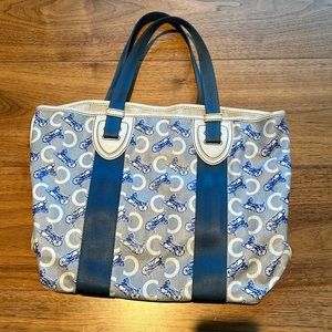 Authentic Celine canvas shoulder bag